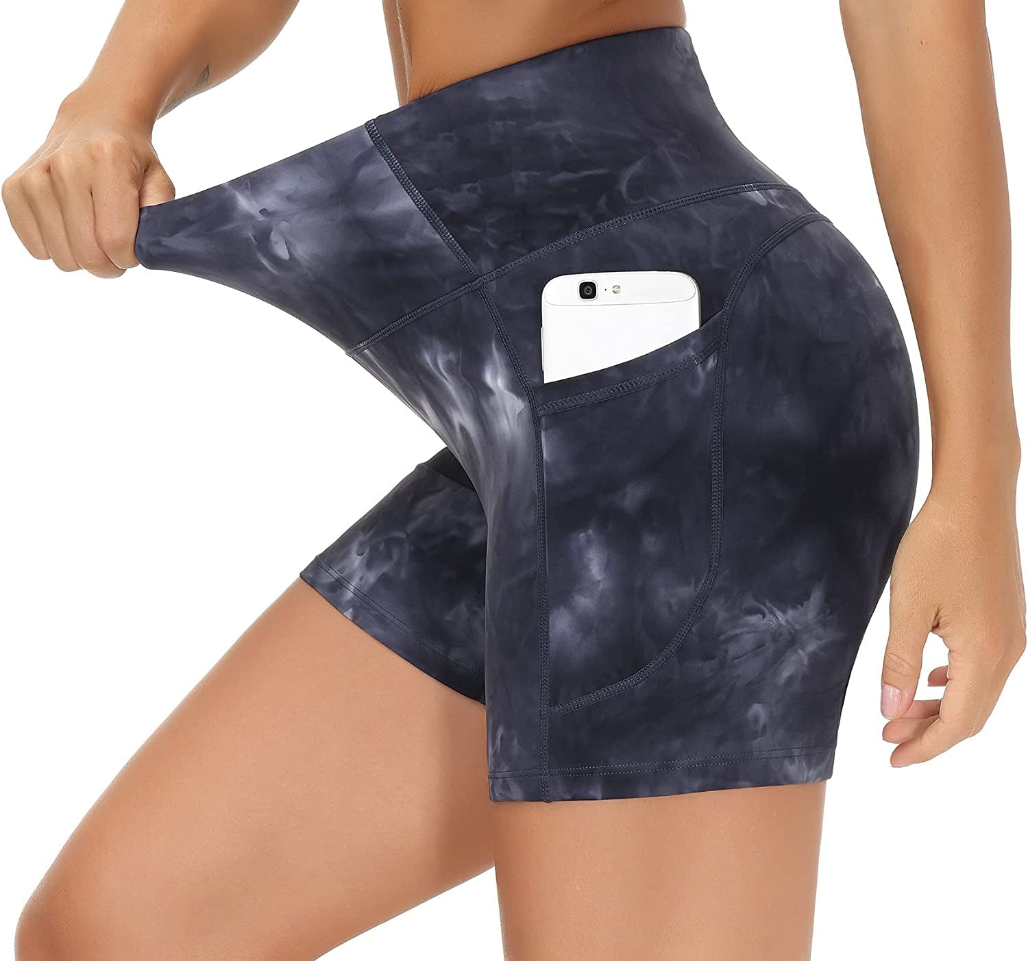 Women'S High Waist Workout Shorts Breathable Dolphin Split Elastic Lounge Yoga Shorts