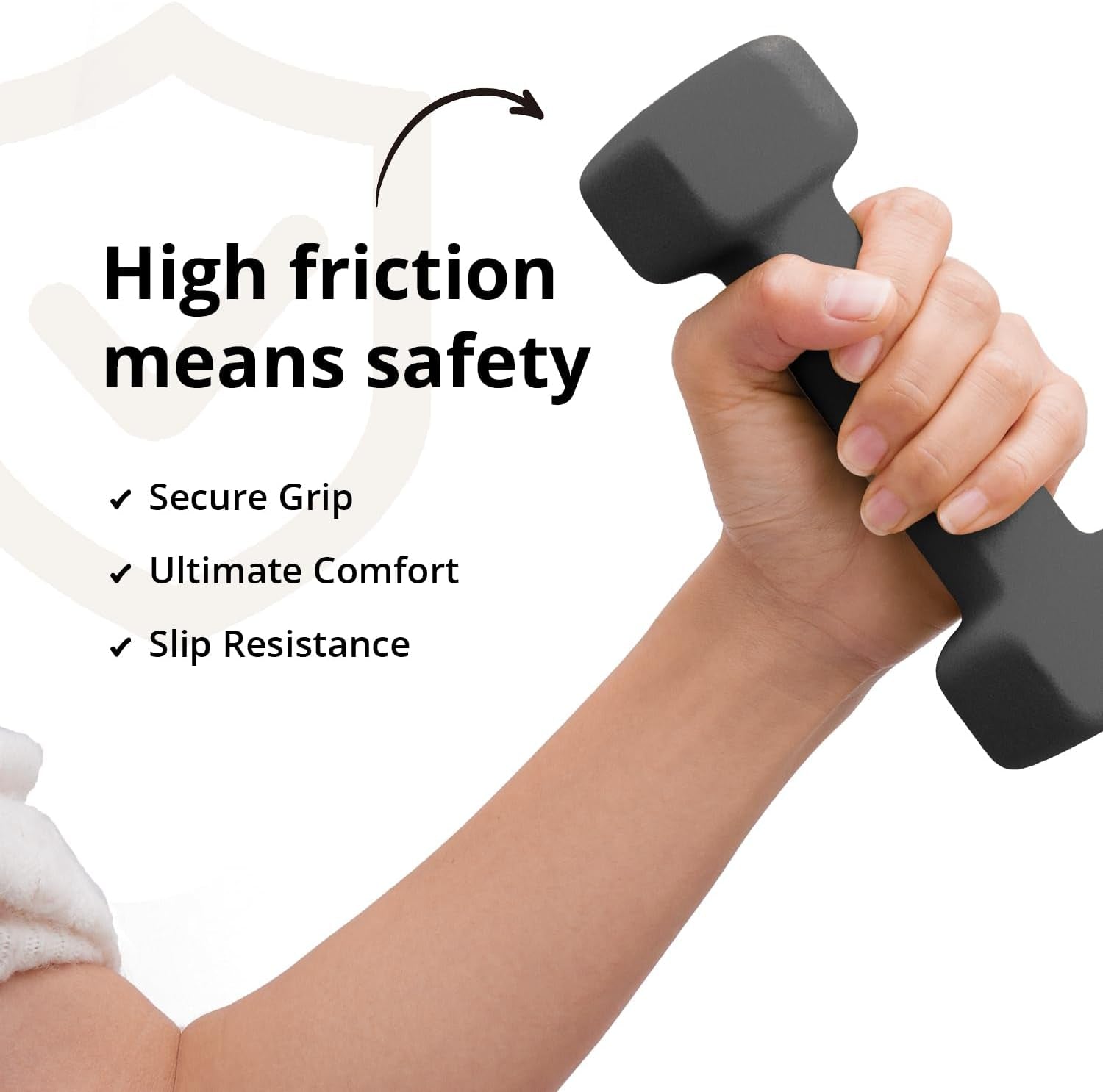 Set of 2 Neoprene Dumbbells Anti-Slip, Anti-Roll, Hex Shape (2 pounds)