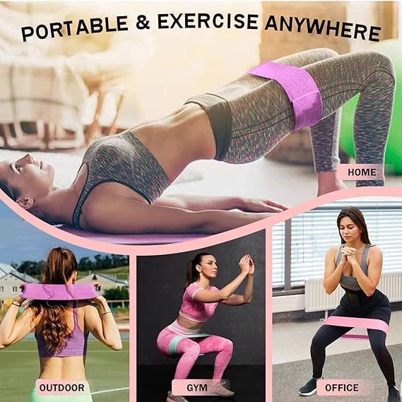Light Resistance Fabric Loop Exercise Band – Anti-Slip, Durable & Portable – Ideal for Glutes, Legs, Thighs, Yoga, Pilates, Strength Training & Home Workouts