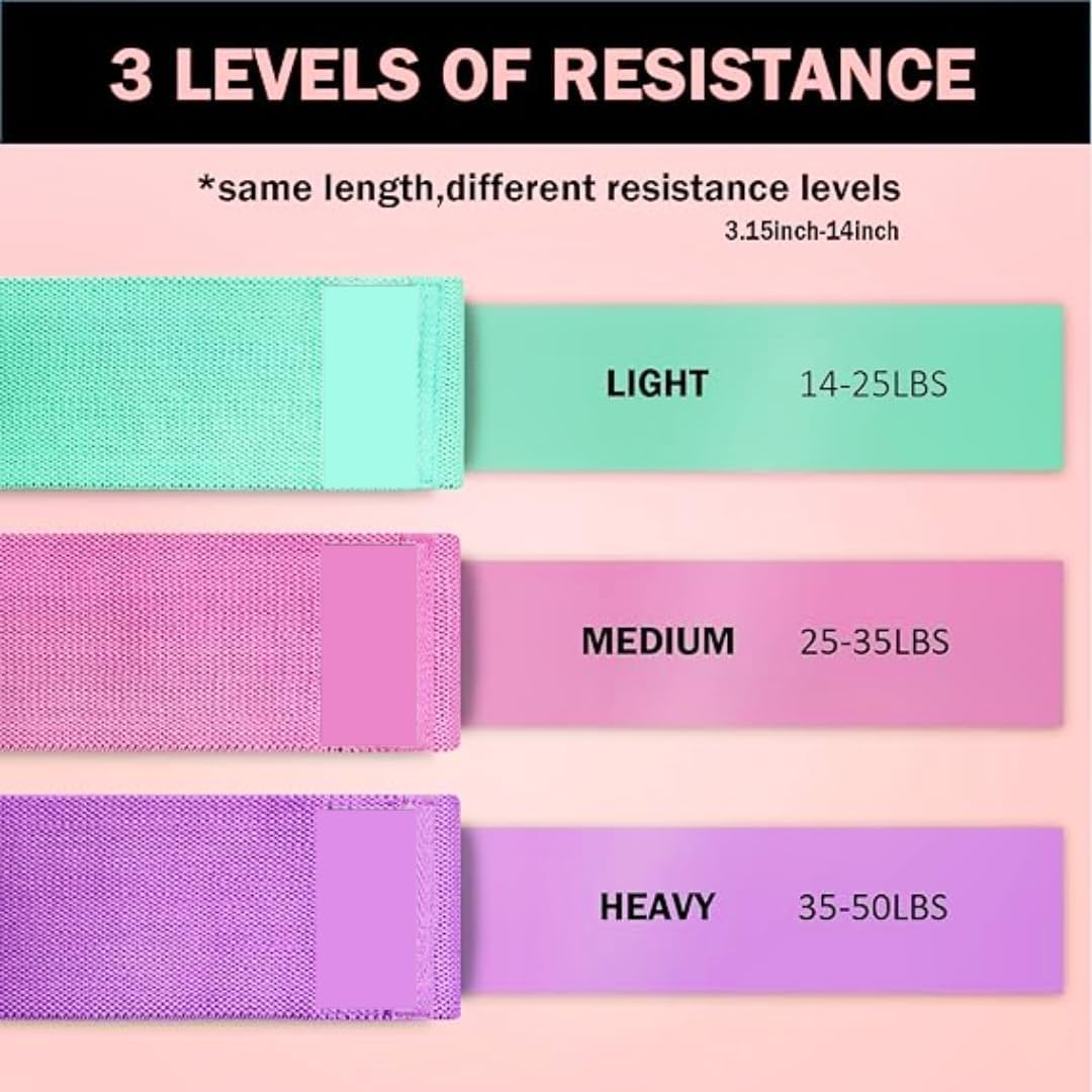 Light Resistance Fabric Loop Exercise Band – Anti-Slip, Durable & Portable – Ideal for Glutes, Legs, Thighs, Yoga, Pilates, Strength Training & Home Workouts