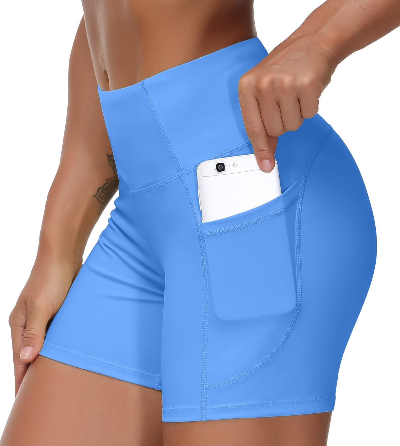 Women'S High Waist Workout Shorts Breathable Dolphin Split Elastic Lounge Yoga Shorts