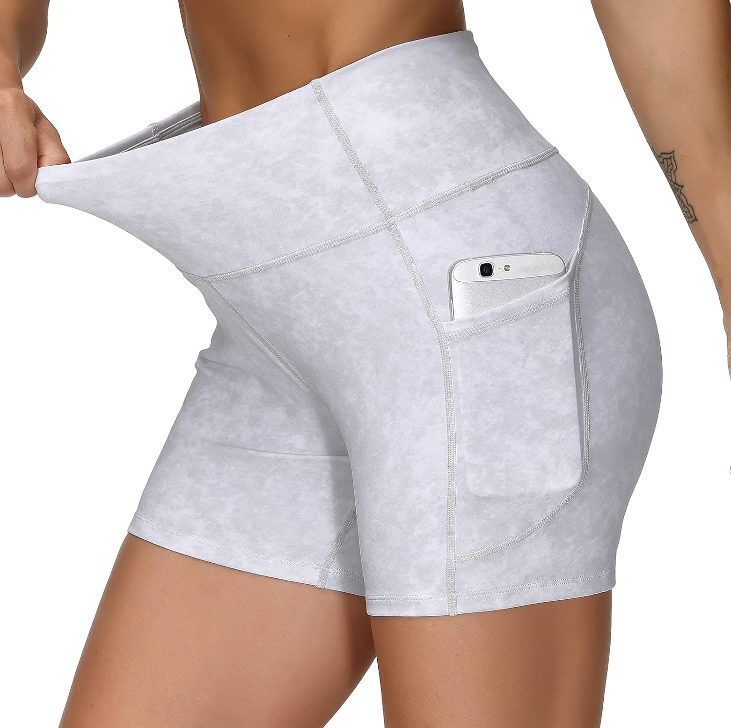 Women'S High Waist Workout Shorts Breathable Dolphin Split Elastic Lounge Yoga Shorts