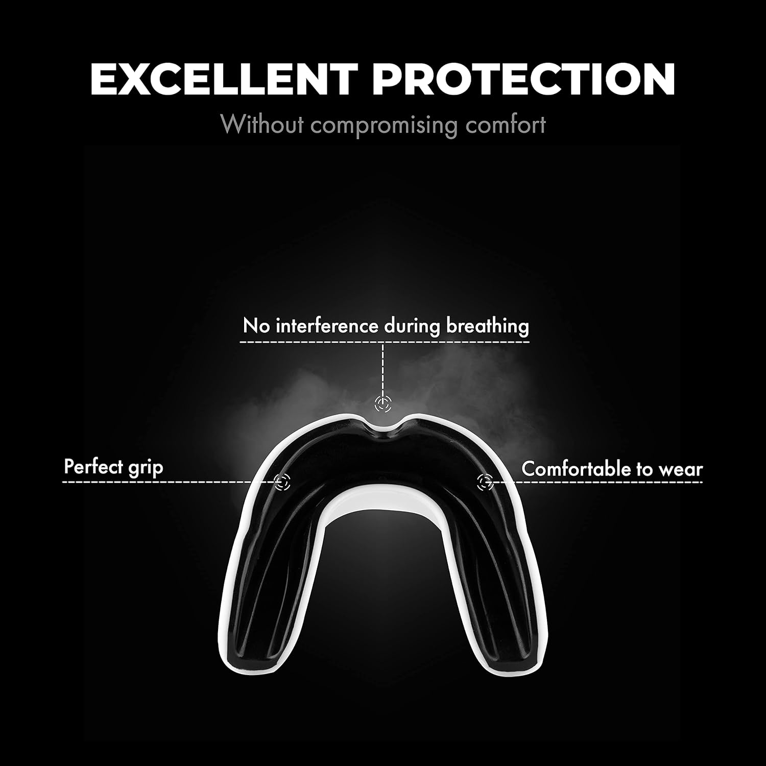 ® Premium Mouth Guard - for Excellent Breathing & Easy to Fit | Sports Mouth Guard for Boxing, MMA, Football, Lacrosse, Hockey and Other Sports | Incl. Hygienic Box