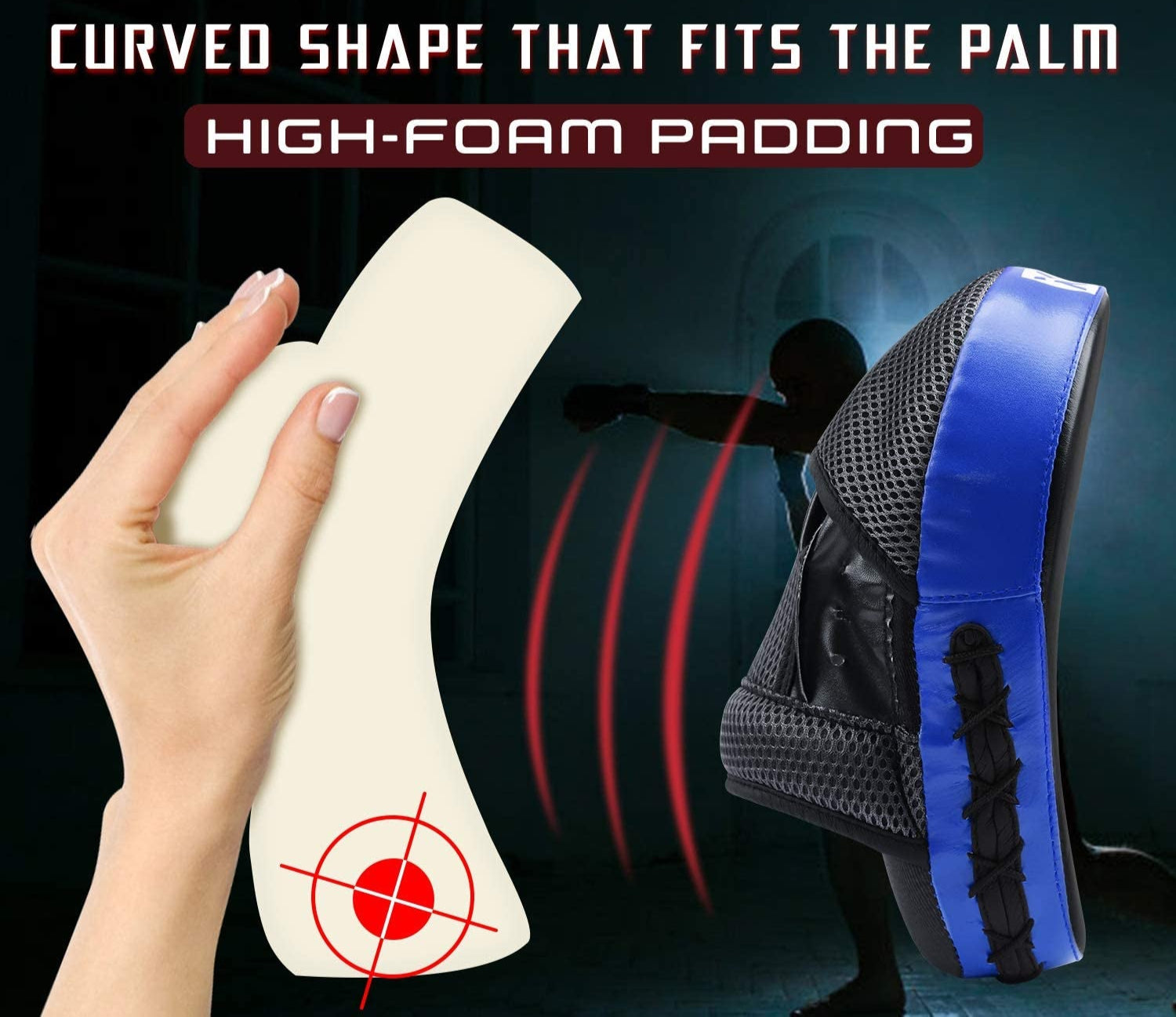 Boxing and MMA Punching Mitts - Hook & Jab Pads, Focus Punch Mitts, Target Focus Pads, and Kick Shield for Muay Thai Training