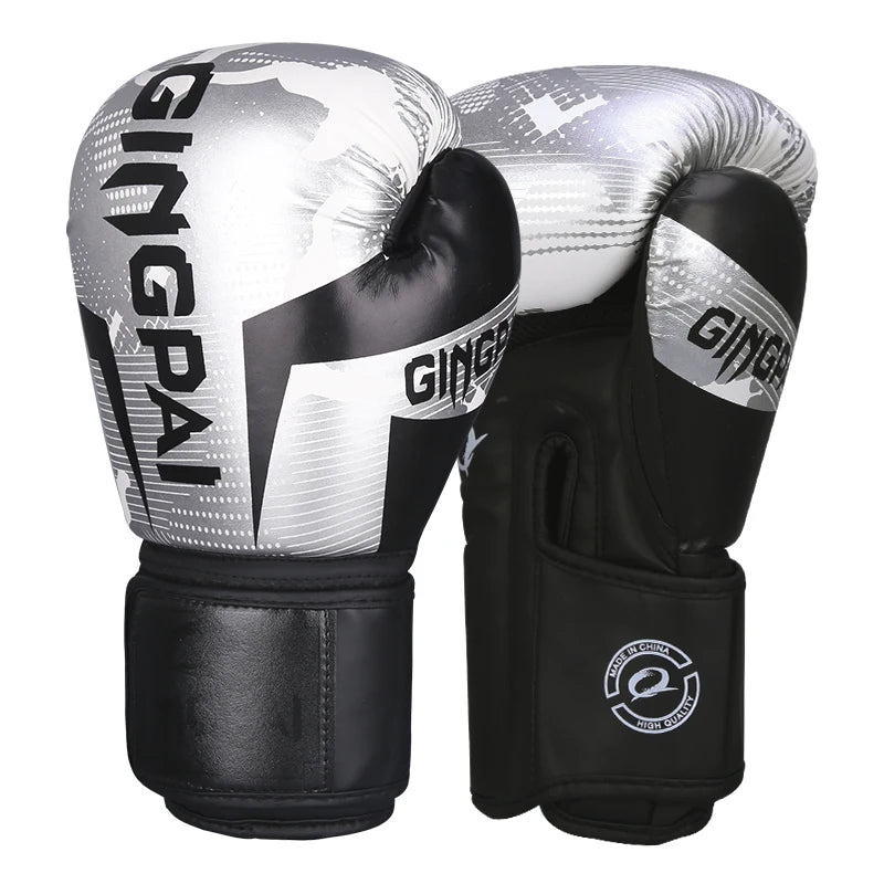 GINGPAI PU Leather Boxing Gloves – Breathable & Durable for MMA & Training