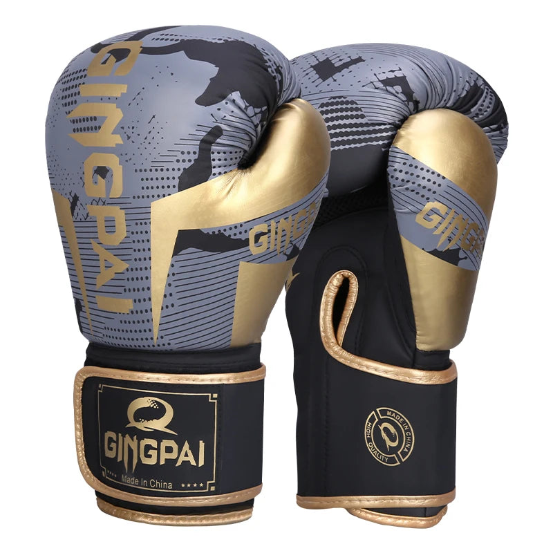 GINGPAI PU Leather Boxing Gloves – Breathable & Durable for MMA & Training
