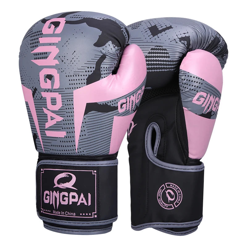 GINGPAI PU Leather Boxing Gloves – Breathable & Durable for MMA & Training