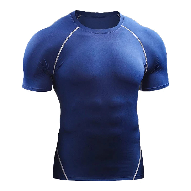 Summer Sports Compression T-Shirt – Quick-Dry, Elastic Running & Gym Tee