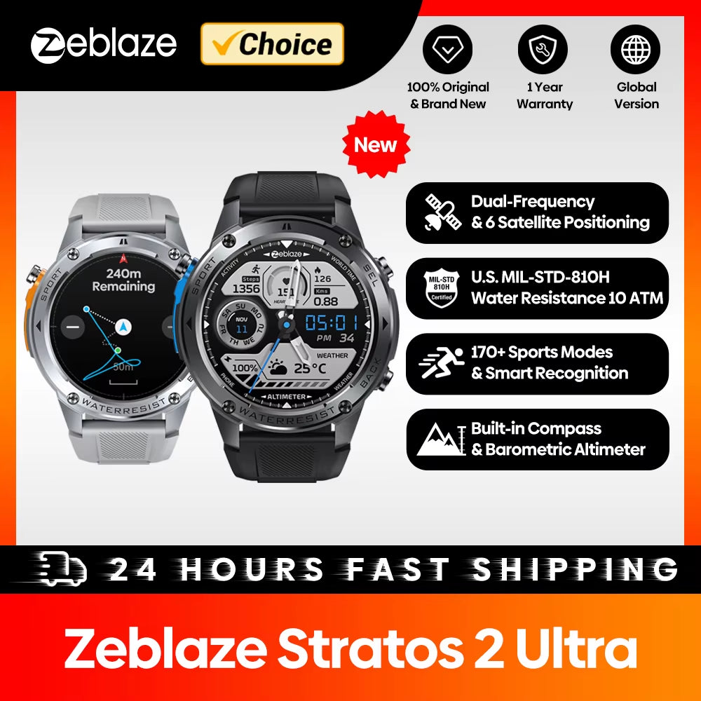 Stratos 2 Ultra GPS Smart Watch: Track, Train, and Conquer