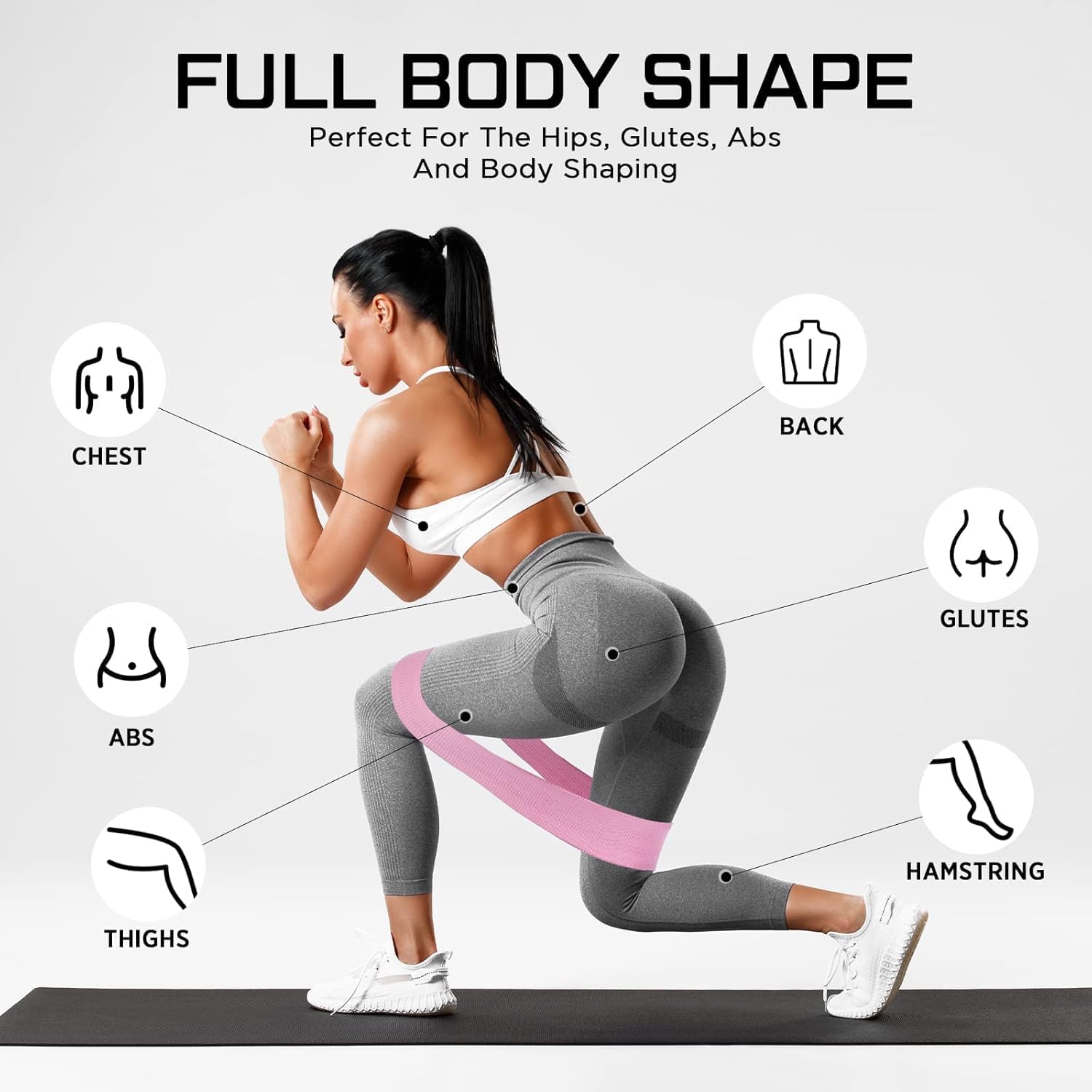 Light Resistance Fabric Loop Exercise Band – Anti-Slip, Durable & Portable – Ideal for Glutes, Legs, Thighs, Yoga, Pilates, Strength Training & Home Workouts
