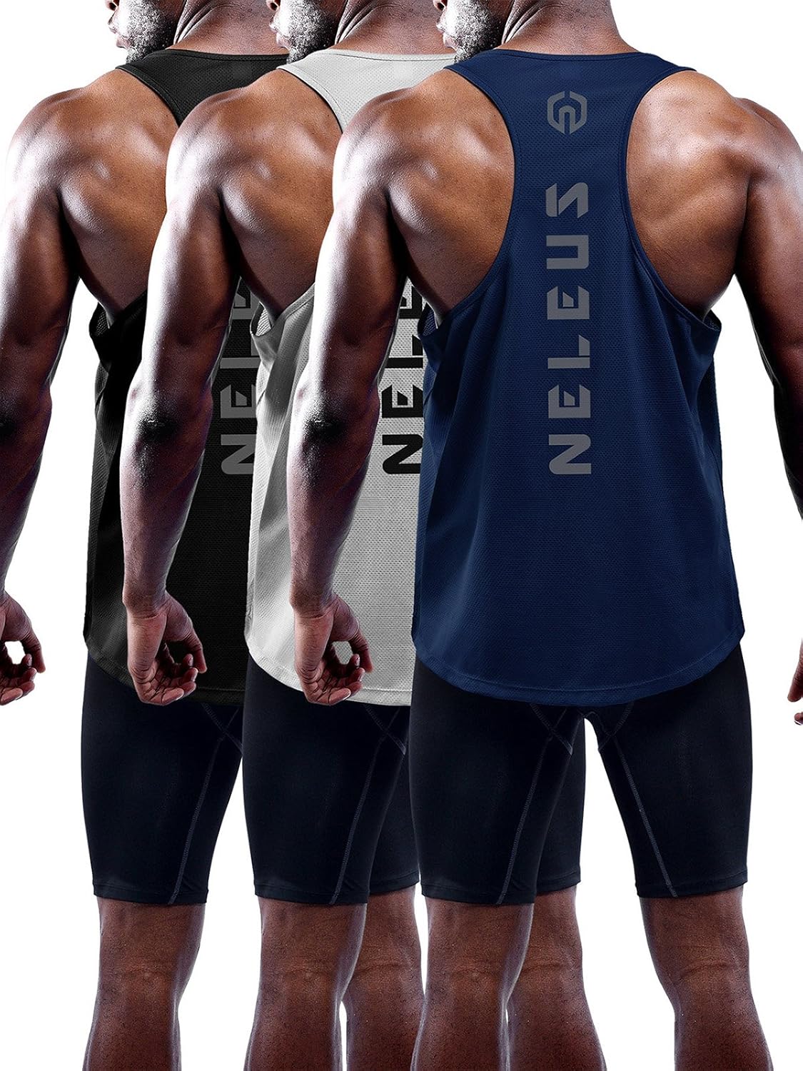 Men'S 3 Pack Dry Fit Y-Back Muscle Tank Top