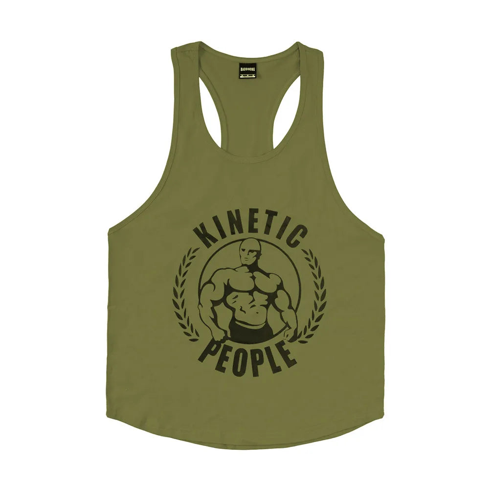 Cotton Gym Tank Top Sleeveless Bodybuilding Workout Shirt