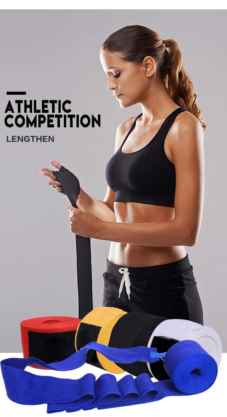 2 Rolls 1.5/2/3/5M Cotton Boxing Bandage Sports Strap Sanda Kick Boxing MMA Hand Gloves Wraps Belt Boxing Sports Wraps Bandage