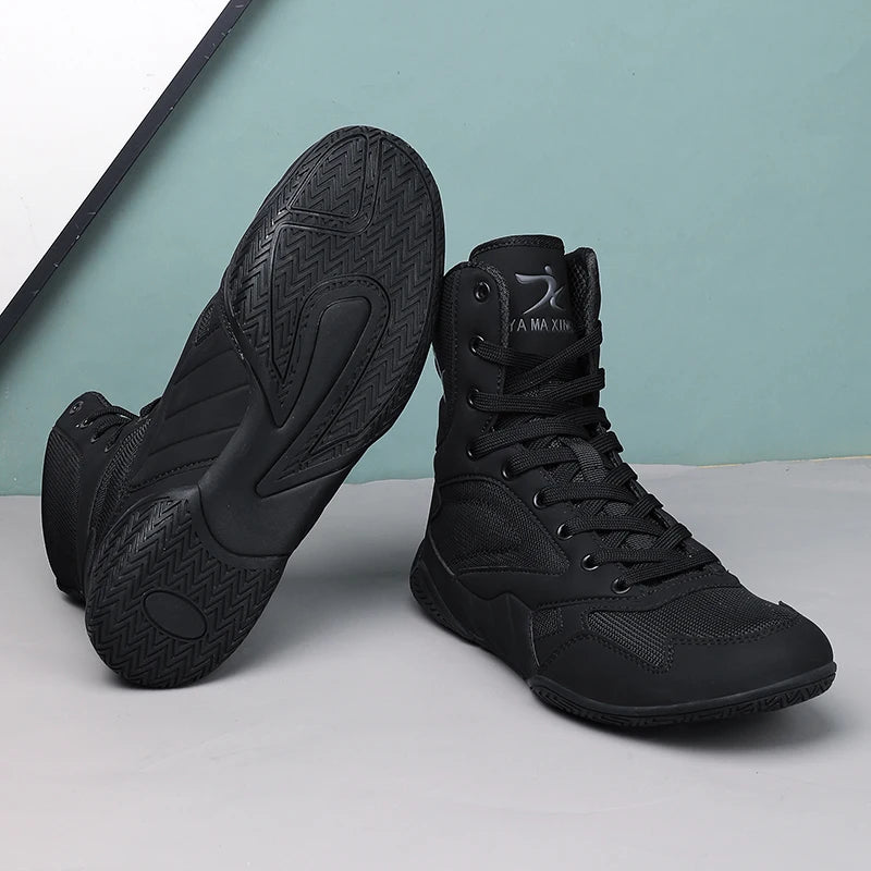 Men’s High-Top Boxing Shoes – Lightweight, Anti-Slip Arena Training Footwear for Autumn
