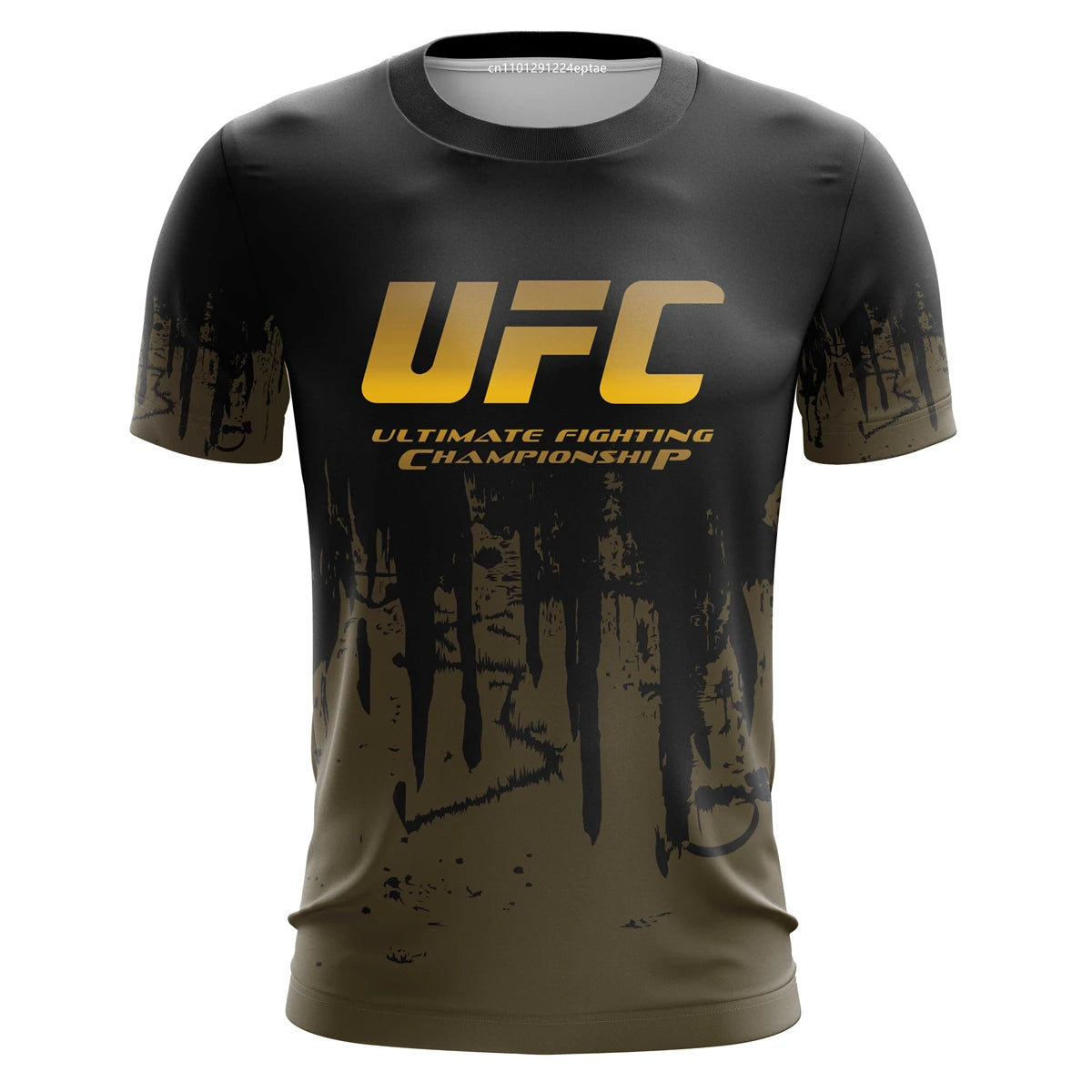 Men's UFC T-Shirts Sports Fitness Sportswear Quick-Drying Gradient Short Sleeve Tops Outdoor Boxing Training Running Men Clothes