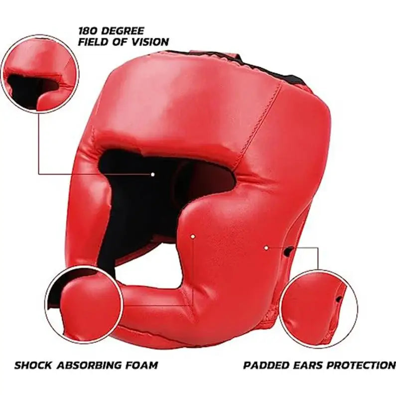 Boxing Headgear Protective PU Helmet for Adult Kids Muay Thai Martial Taekwondo W/mask for Wrestling Boxing Protective Equipment