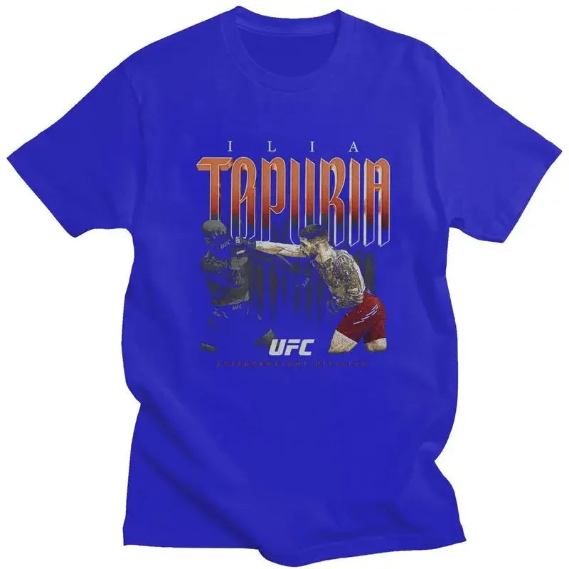 Custom Classic Ilia Topuria Boxer Spain Boxer T Shirt Men Short Sleeved Soft Cotton T-shirt Print Tee Tops Graphic Tshirts