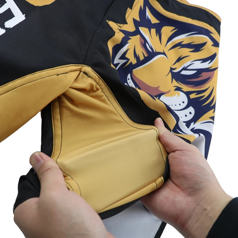 Tiger MMA Shorts BJJ Crossfit Wrestling Grappling Shorts Jiujitsu Martial Arts Combat Clothing Men Women Kickboxing Boxing Pants