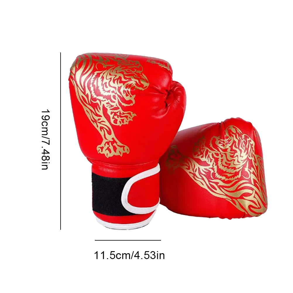 2pcs Boxing Training Fighting Gloves Breathable PU Leather Boxing Training Gloves Sanda Sparring Muay Thai MMA Karate Gloves