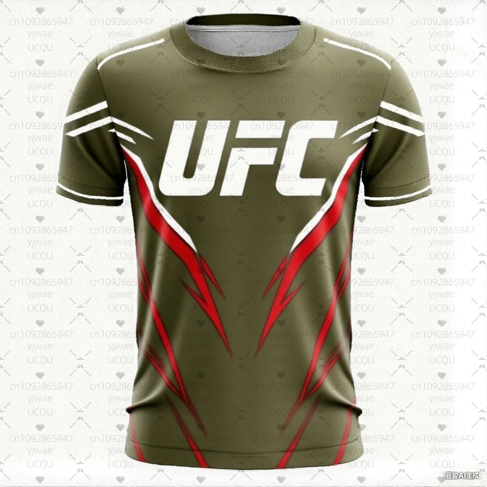 UFC Men’s Printed Round Neck T-Shirt Casual Sports Gym Top