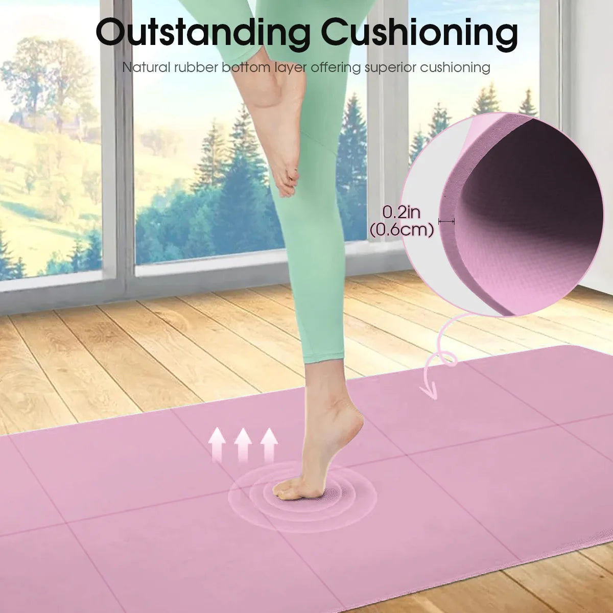 Portable Fitness Mat – Non-Slip Surface for Yoga and Home Exercise
