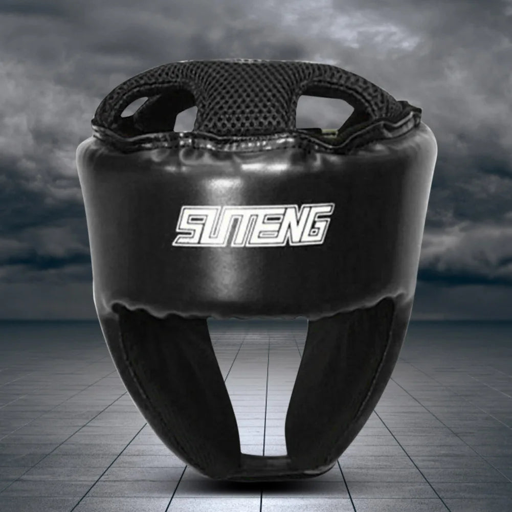 Adjustable Boxing Head Guard for Sparring & Training | PU Leather Protective Gear
