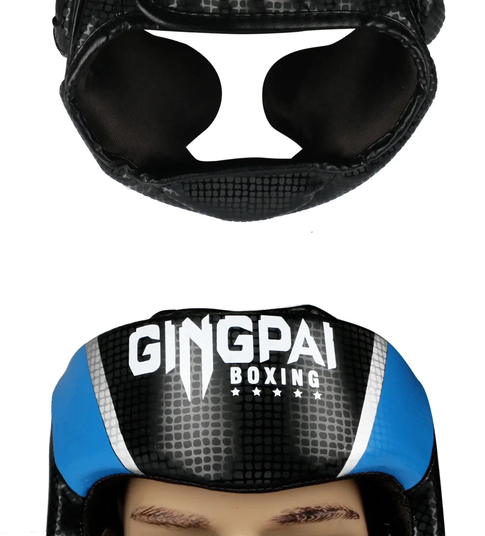 Gingpai Boxing Full-Face Safety Helmet for Muay Thai & MMA Training