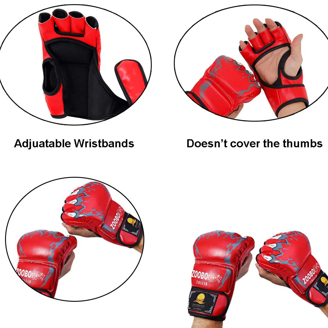 MMA Half-Finger Gloves for UFC, Boxing, Muay Thai & Training Sparring