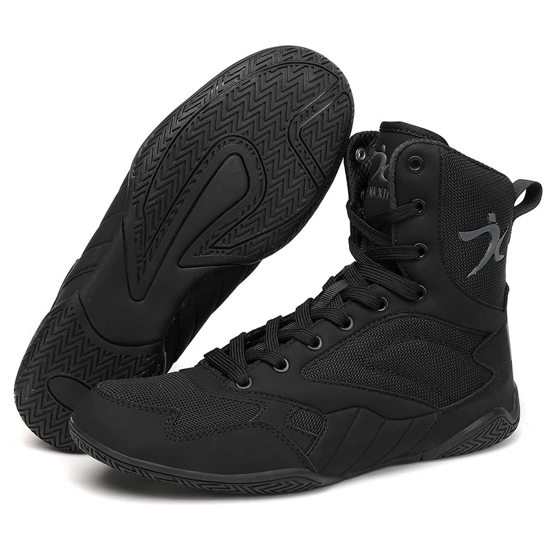 Men’s High-Top Boxing Shoes – Lightweight, Anti-Slip Arena Training Footwear for Autumn