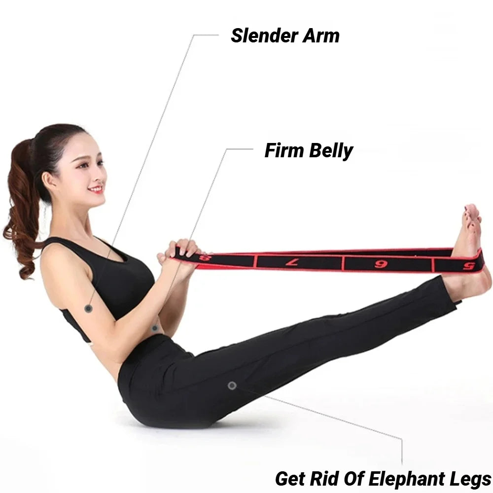 Yoga & Dance Stretching Belt Elastic Resistance Band for Pilates Workouts