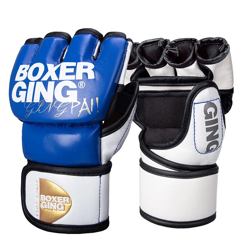 PU Thickened MMA Gloves – Half-Finger Boxing Gloves for Karate, & Martial Arts