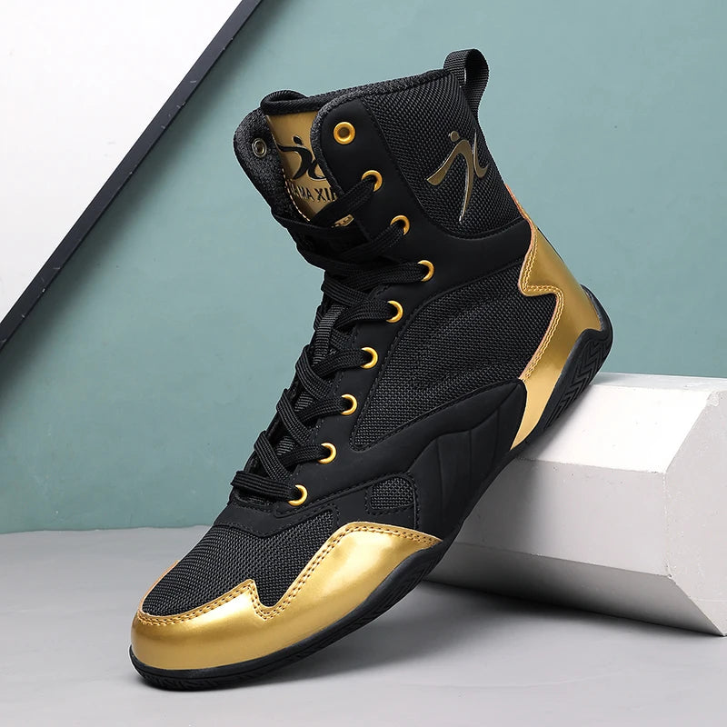 Men’s High-Top Boxing Shoes – Lightweight, Anti-Slip Arena Training Footwear for Autumn