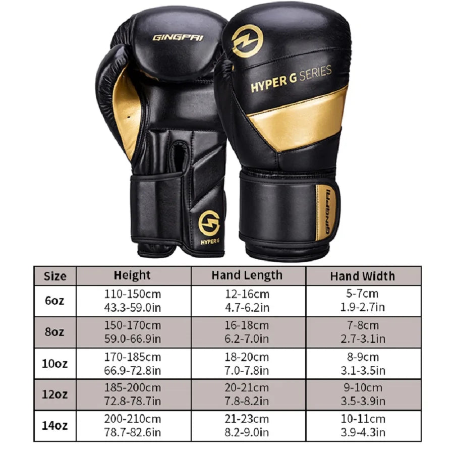 GINGPAI HYPHER G SERIES Boxing Gloves – PU Leather, Protective & Breathable