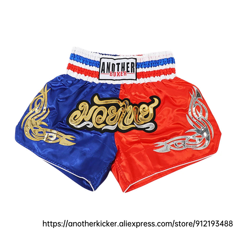 Muay Thai Shorts 2025 New Thai Boxing Shorts Women Men Child Patchwork Kickboxing Training Pants Gym MMA Martial Arts Fight Gear