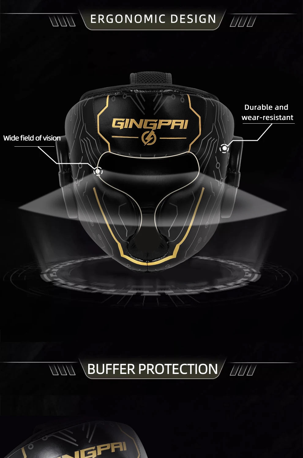 GINGPAI Head Protectors – Boxing & MMA Helmets for Competition & Training