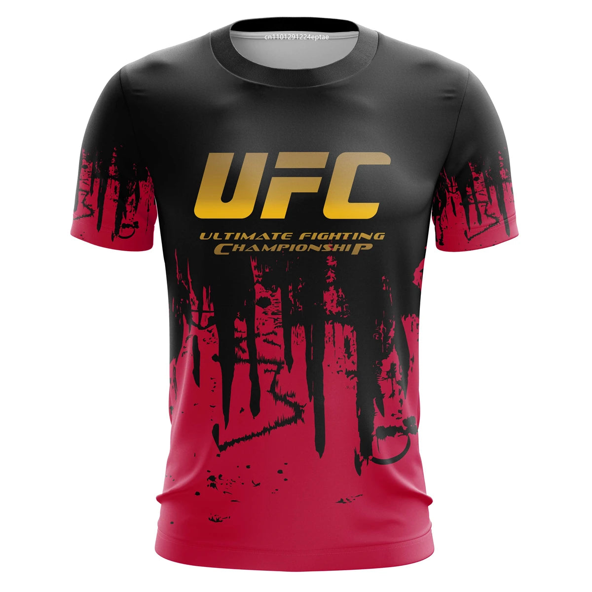 Men's UFC T-Shirts Sports Fitness Sportswear Quick-Drying Gradient Short Sleeve Tops Outdoor Boxing Training Running Men Clothes