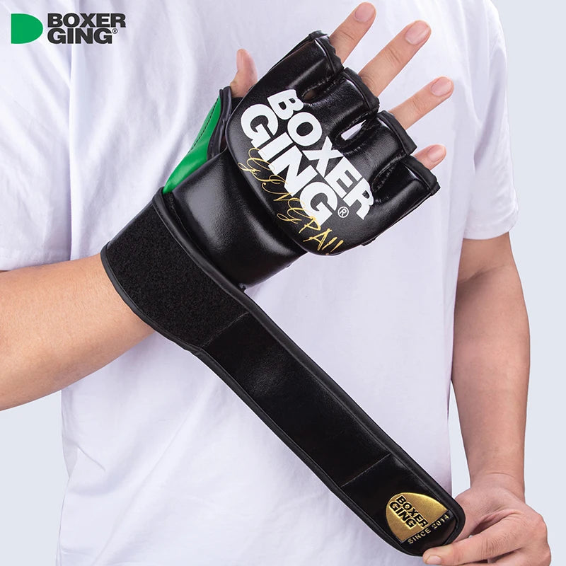 PU Thickened MMA Gloves – Half-Finger Boxing Gloves for Karate, & Martial Arts