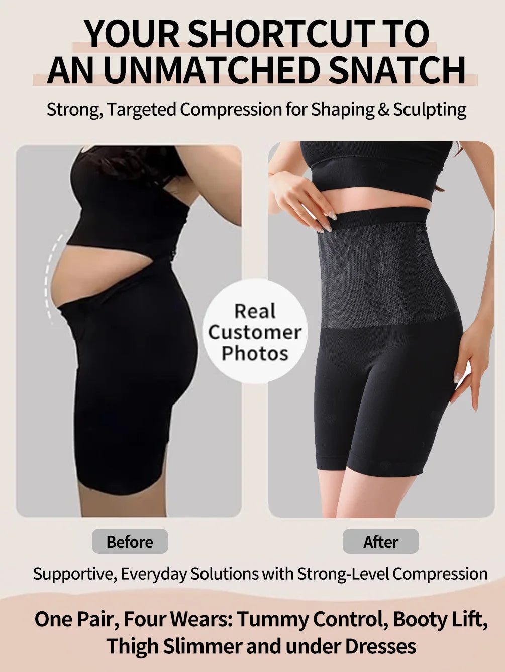 Women High-Waisted Shaping Pants – Seamless Tummy Slimming & Body Contouring