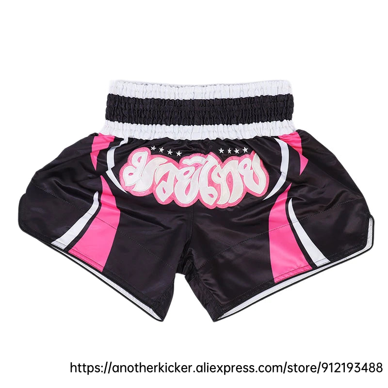 Muay Thai Shorts 2025 New Thai Boxing Shorts Women Men Child Patchwork Kickboxing Training Pants Gym MMA Martial Arts Fight Gear