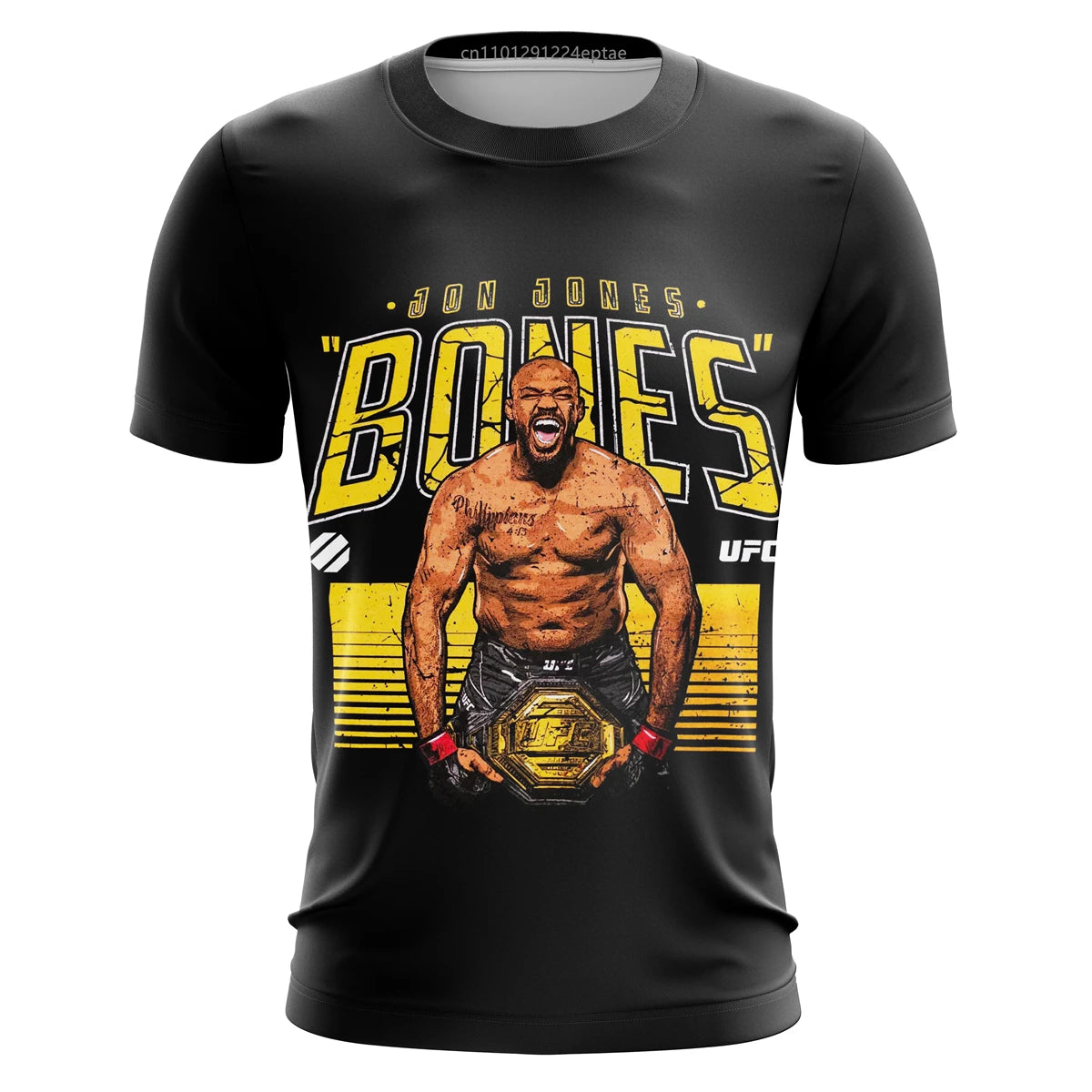 Summer UFC Jon Jones Print 3D Short Sleeve T-shirts Men's Quick-drying Breathable Plus Size Loose Sports Casual Clothing Tees