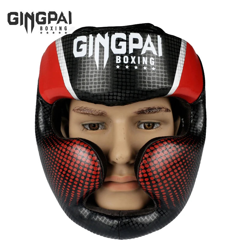 Gingpai Boxing Full-Face Safety Helmet for Muay Thai & MMA Training