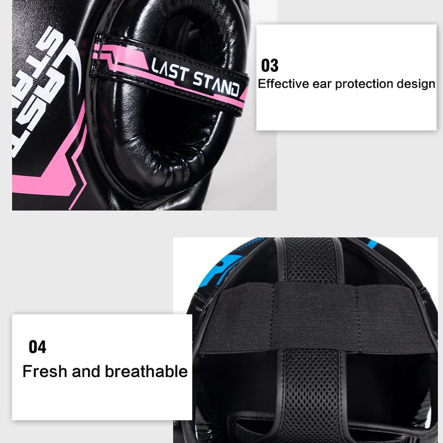 Last Stand Full-Cover Boxing Helmet – Thickened Head Guard for Karate, & Gym Training