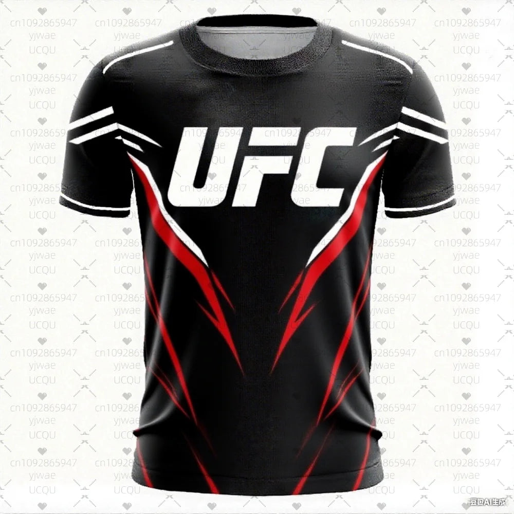 UFC Men’s Printed Round Neck T-Shirt Casual Sports Gym Top