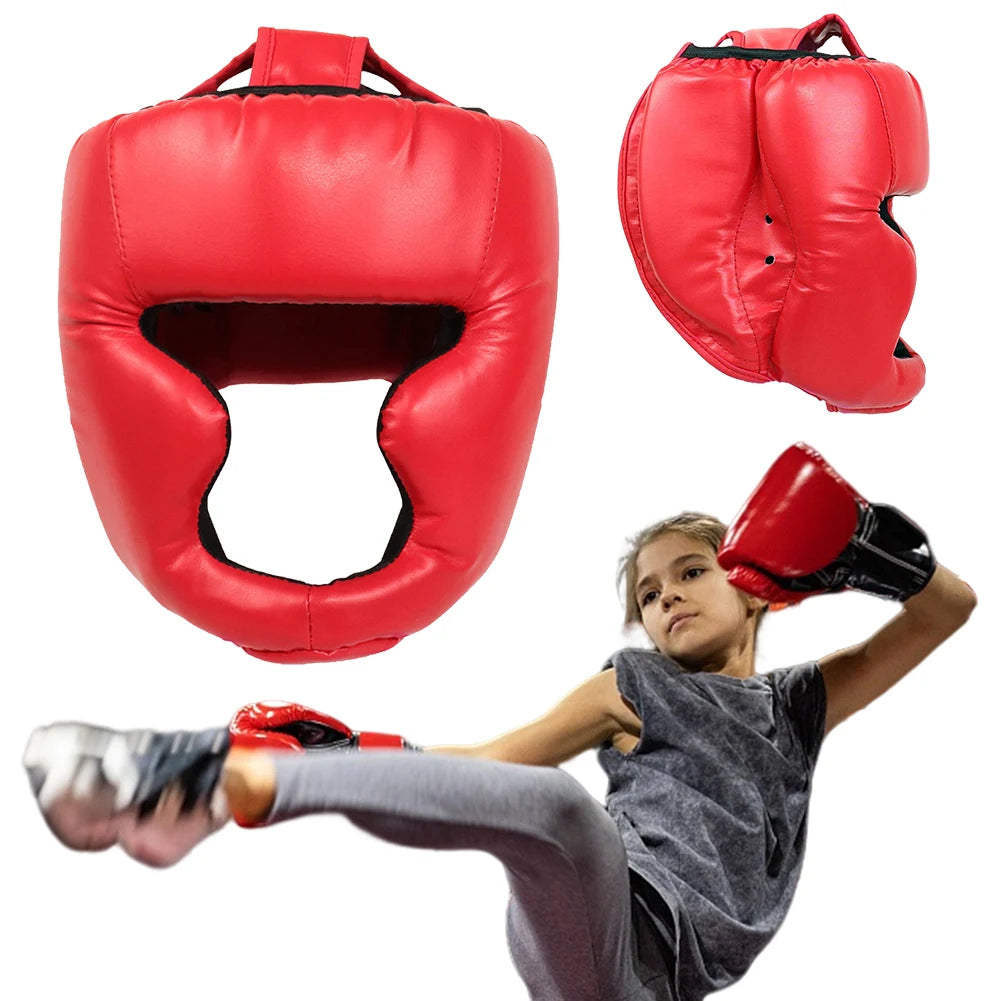 Boxing Headgear Protective PU Helmet for Adult Kids Muay Thai Martial Taekwondo W/mask for Wrestling Boxing Protective Equipment