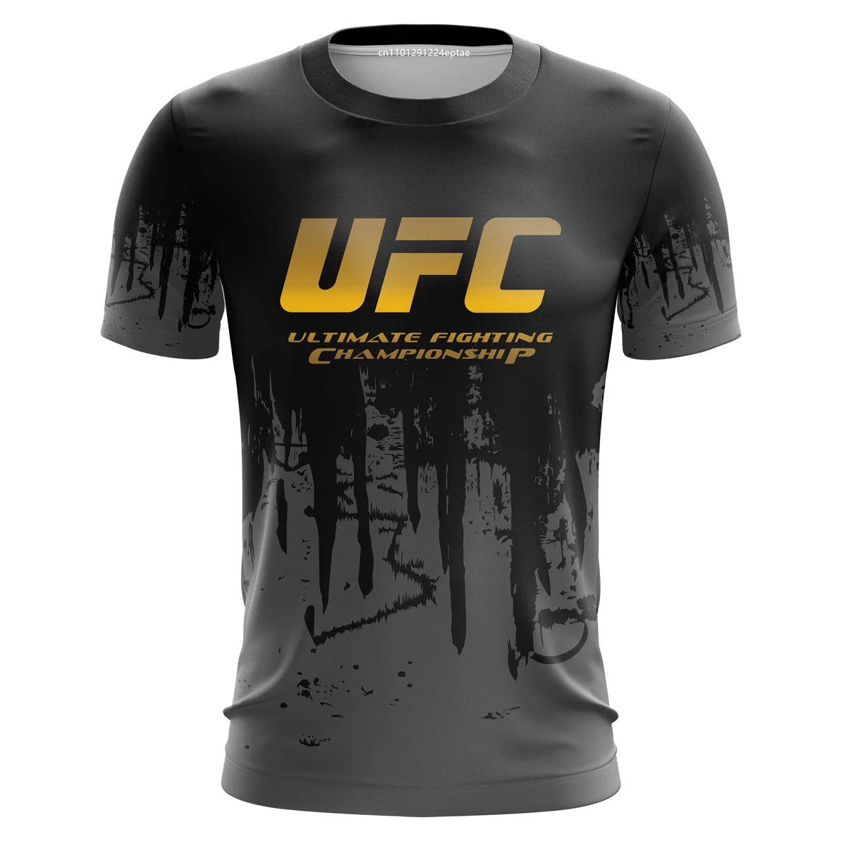 Men's UFC T-Shirts Sports Fitness Sportswear Quick-Drying Gradient Short Sleeve Tops Outdoor Boxing Training Running Men Clothes
