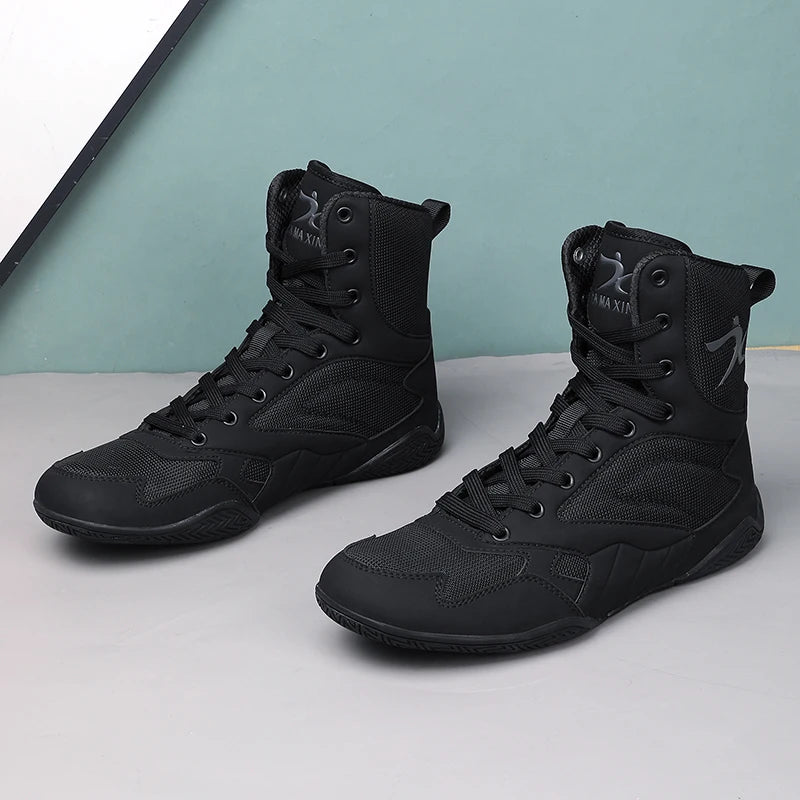 Men’s High-Top Boxing Shoes – Lightweight, Anti-Slip Arena Training Footwear for Autumn