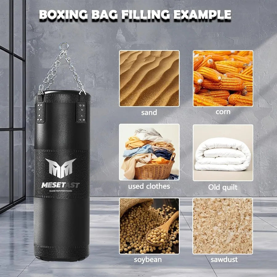 2.7ft Punching Bag with 8 OZ Boxing Gloves for Youth Boxing MMA Karate Kickboxing Unfilled Ideal Training Equipment for and Tee