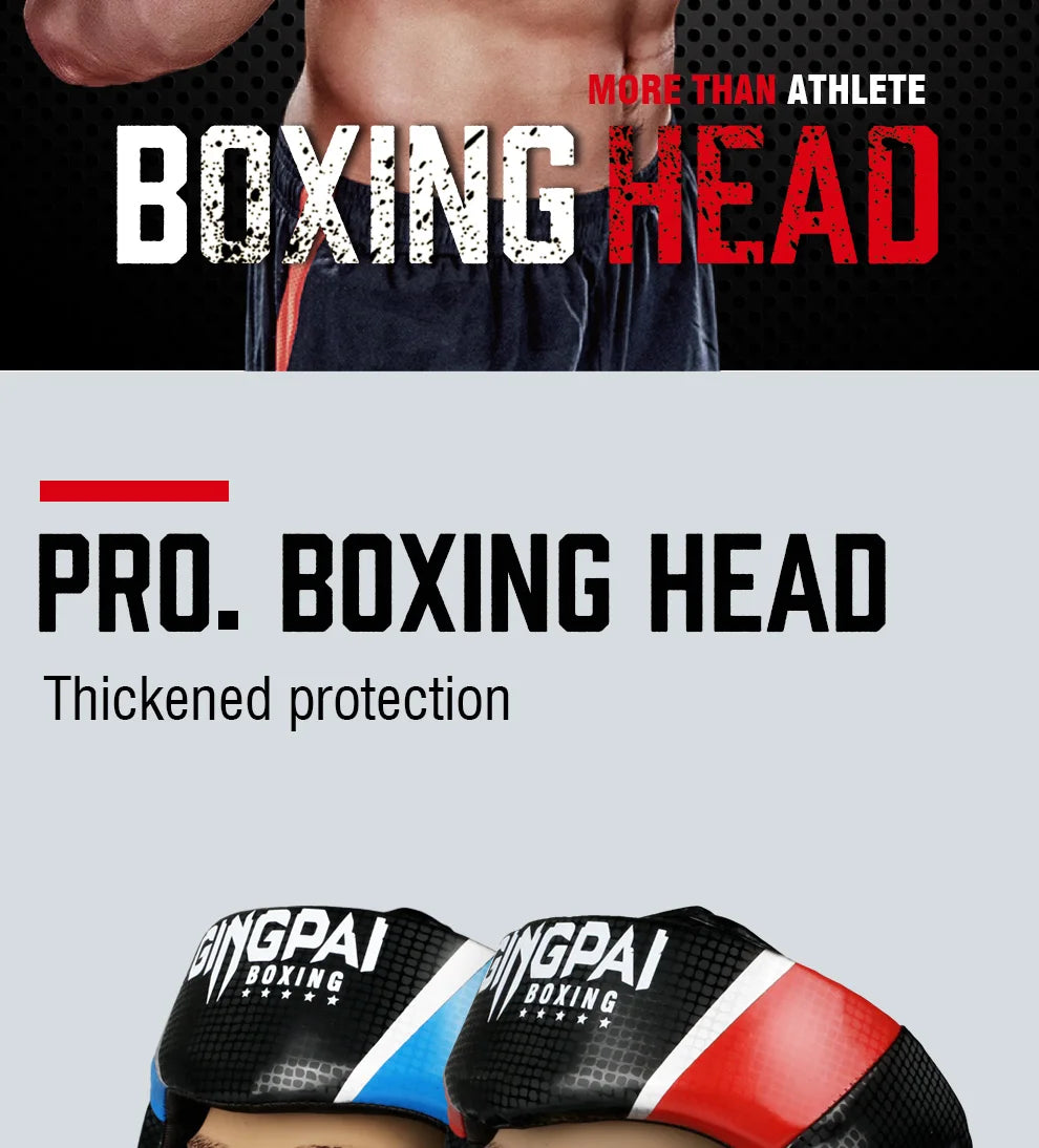Gingpai Boxing Full-Face Safety Helmet for Muay Thai & MMA Training