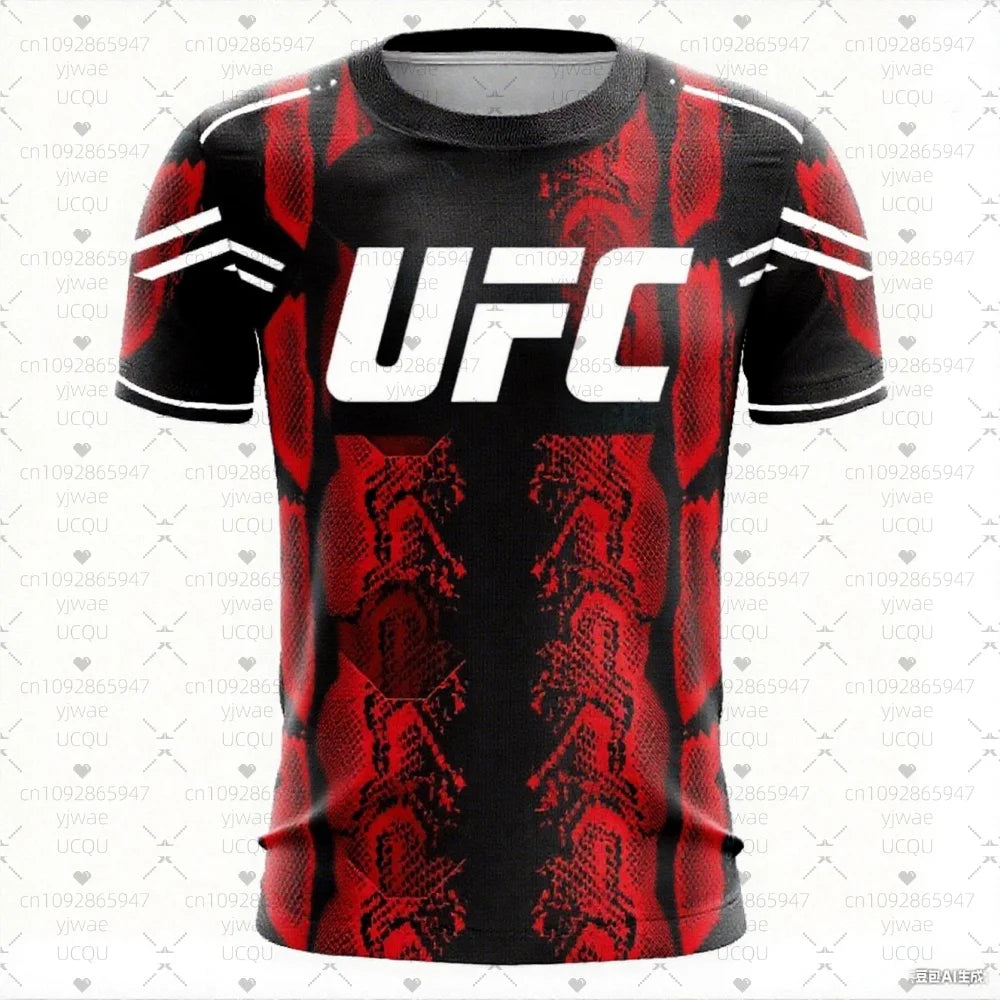 UFC Men’s Printed Round Neck T-Shirt Casual Sports Gym Top