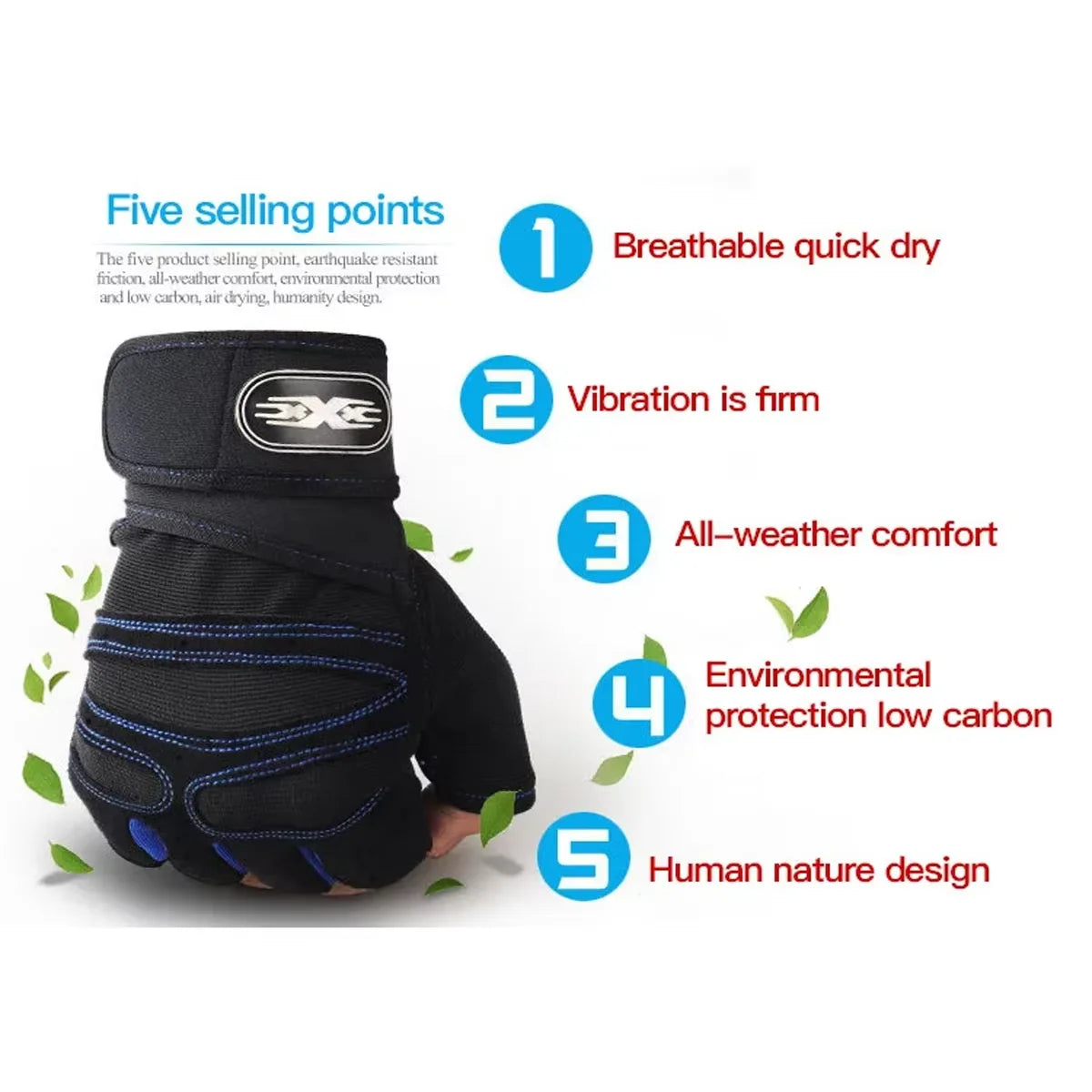 Weightlifting Gloves with Wrist Support for Fitness Training